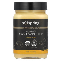 Паста из обжаренных орехов кешью, биодинамическая, Dr. Mercola Solspring Roasted Cashew Butter, 250 г
