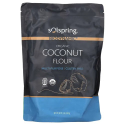 Кокосовая мука, органическая, биодинамическая, Dr. Mercola Solspring Organic Coconut Flour, 454 г