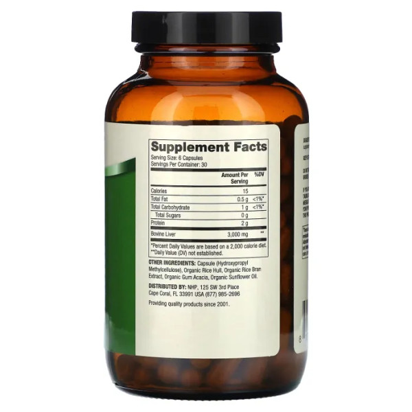 Підтримка печінки, яловича печінка трав'яної відгодівлі, Grass Fed Beef Liver, Dr. Mercola, 500 мг, 180 капсул