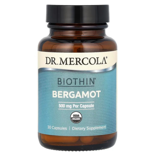 Бергамот, Bergamot, Biothin, Dr. Mercola, 500 мг, 30 капсул