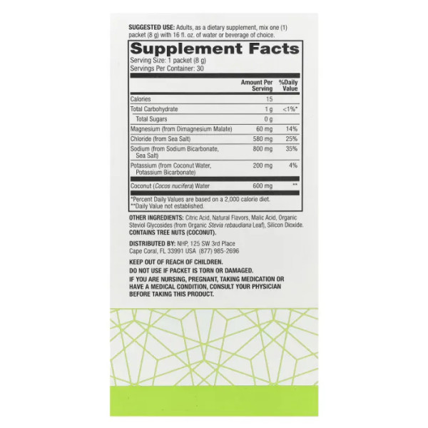 Електроліти, Electrolytes, Dr. Mercola, Pure Power, зі смаком лимона та лайма, 30 пакетиків по 8 г кожен