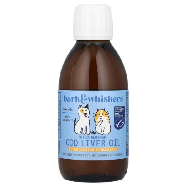 Жир печінки тріски, Wild Alaskan Cod Liver Oil, Dr. Mercola, для собак та кішок, 200 мл