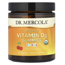 Вітамін D3 для дітей від 4 років 25 мкг 1000 МО, Dr Mercola Vitamin D3, органічний, жувальні, смак вишня, 30 цукерок