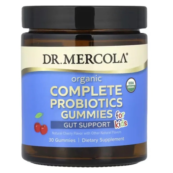Пробіотики для дітей віком від 4 років, Complete Probiotics, Dr. Mercola, органічні, 1 млрд КУО, зі смаком вишні, 30 жувальних цукерок