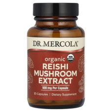 Реші органік 500 мг, Dr. Mercola Organic Reishi Mushroom Extract, 30 капсул