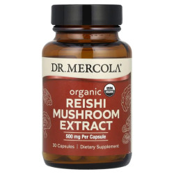Рейши органик 500 мг, Dr. Mercola Organic Reishi Mushroom Extract, 30 капсул