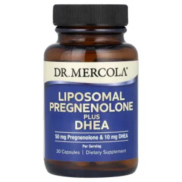 Прегненолон з ДГЕА, Liposomal Pregnenolone Plus DHEA, Dr. Mercola, ліпосомальний, 30 капсул