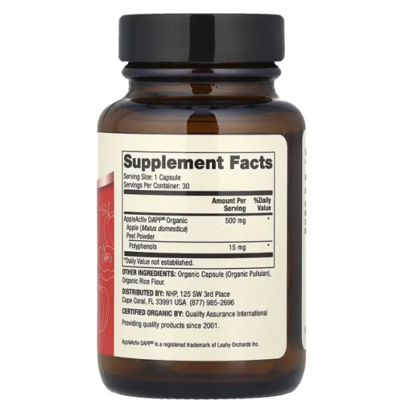 Яблучна шкірка, підтримка здоров'я кишечника, кровотоку, суглобів, Apple Peel Advanced, Dr. Mercola, органік, 30 капсул