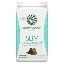 Корректор веса, формула красоты и похудения, Sunwarrior Slim Collagen Boost, шоколад, 750 г