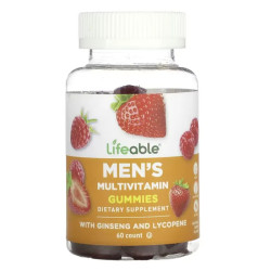 Мультивитамины для мужчин жевательные, вкус натуральные ягоды, Lifeable Men's Mutivitamin, 60 жевательных таблеток