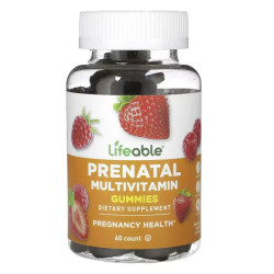 Пренатальний комплекс, Lifeable Prenatal Multivitamin, смак ягоди, 60 жувальних цукерок