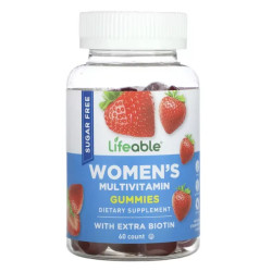 Мультивітаміни та мультимінерали для жінок, Lifeable Womens Multivitamin, без цукру, жувальні, смак полуниці, 60 цукерок