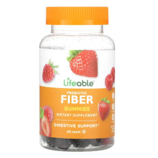 Пребіотична клітковина жувальні, смак натуральні ягоди, Lifeable Prebiotic Fiber, 60 жувальних цукерок