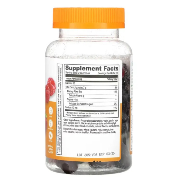 Пребіотик (пребіотична клітковина), Prebiotic Fiber, Lifeable, зі смаком натуральних ягід, 60 жувальних цукерок