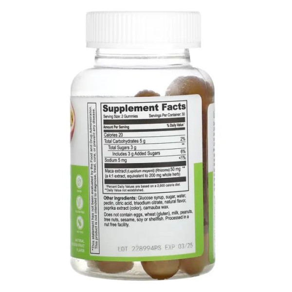 Мака (екстракт кореня), Maca Root, Lifeable, зі смаком маракуї, 50 мг, 60 жувальних цукерок (по 25 мг у кожній)