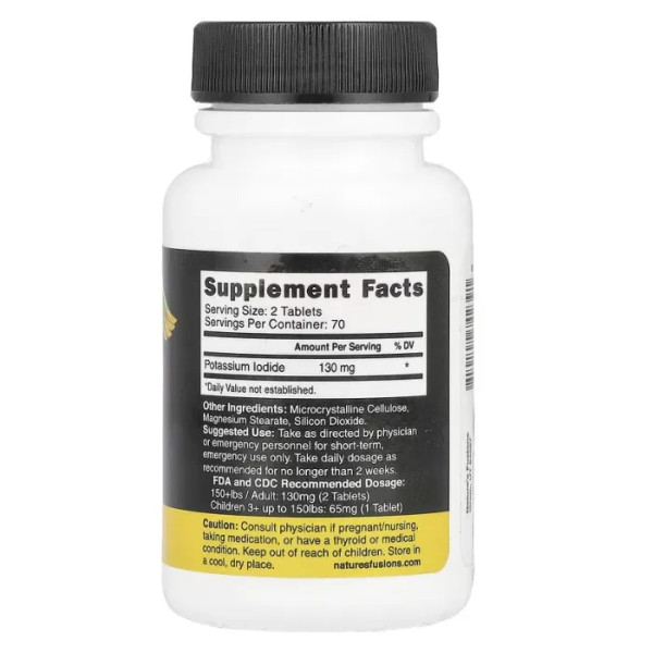 Йодід калію, Potassium Iodide, Nature's Fusions, 130 мг, 140 таблеток (65 мг у таблетці)