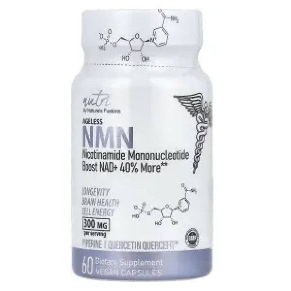 Бета-нікотинамідмононуклеотид, Ageless NMN, Nature's Fusions, 300 мг, 60 вегетаріанських капсул (150 мг у капсулі)