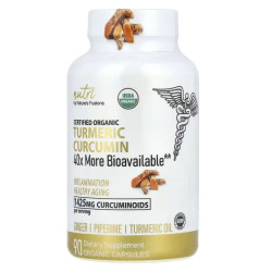 Куркумін та куркума органічні, Natures Fusions Organic Turmeric Curcumin, органік, 90 капсул