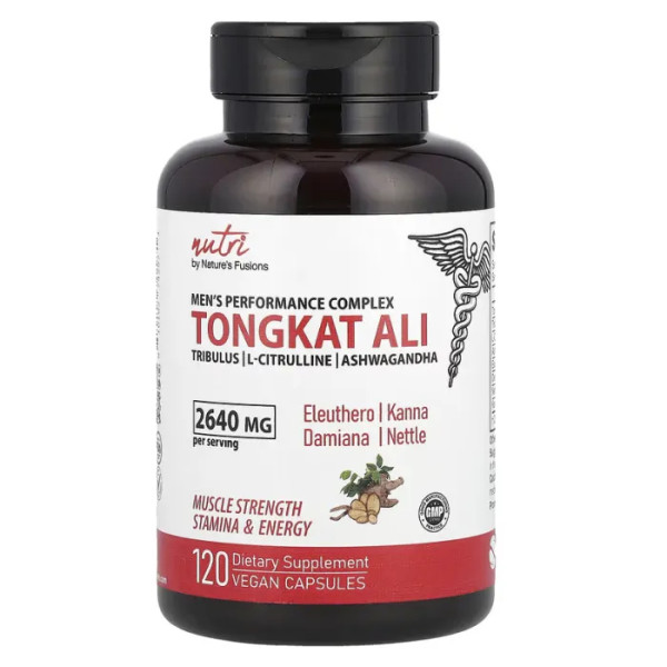 Тонгкат Алі, комплекс для підвищення чоловічої продуктивності, Tongkat Ali, Nature's Fusions, 2640 мг, 120 вегетаріанських капсул (660 мг у капсулі)