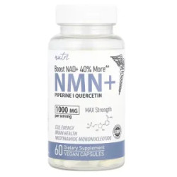 NMN 1000 мг максимальная сила, Nature's Fusions NMN, 60 вегетарианских капсул 500 мг в капсуле