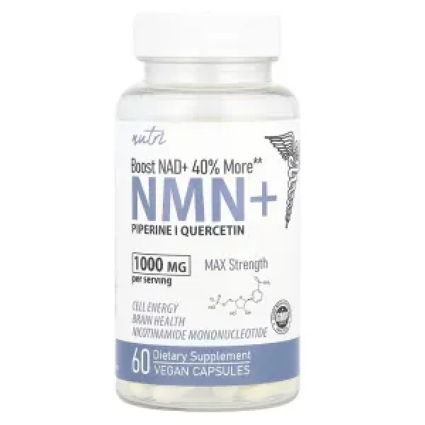 Бета-нікотинамідмононуклеотид, максимальна сила, NMN+, Nature's Fusions, 1000 мг, 60 вегетаріанських капсул (500 мг у капсулі)