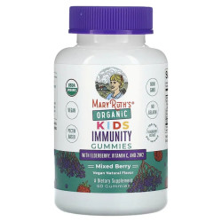 Підтримка імунітету для дітей від 4 років, MaryRuths Organic Kids Immunity, органік, з бузиною вітаміном C та цинком, смак ягідний мікс, 60 жувальних цукерок