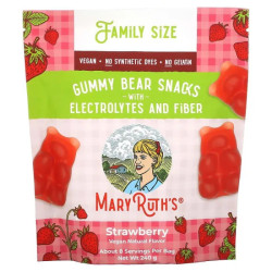 Мармеладные мишки, с электролитами и клетчаткой, вкус клубника, MaryRuth Organics Gummy Bear Snacks with Electrolytes and Fiber, 240 г