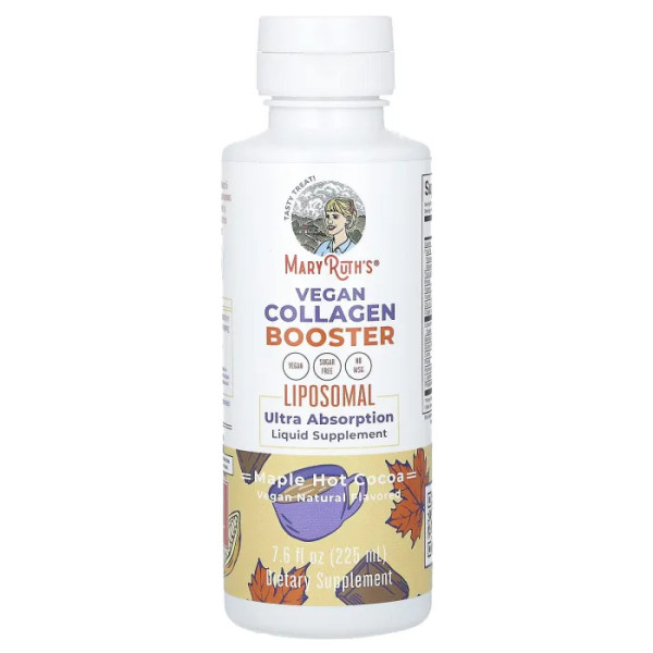 Колагеновий бустер, Vegan Collagen Booster Liposomal, MaryRuth's, веган, ліпосомальний, кленове гаряче какао, 225 мл