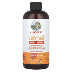 Мультивитамин жидкий с поддержкой роста волос, MaryRuth's Liquid Morning Multivitamin + Hair Growth, вкус персик и манго 450 мл