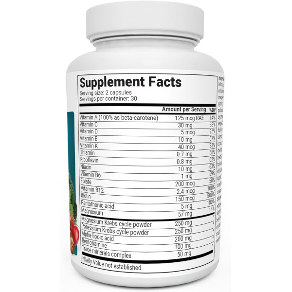 Мультивітаміни та мінерали, цільнохарчові, Whole Food Multivitamin with Minerals, Dr. Berg, щоденні, 60 капсул