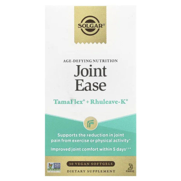 Підтримка здоров'я суглобів, Joint Ease, Age-Defying Nutrition, Solgar, антивікове живлення, 30 веганських гелевих капсул