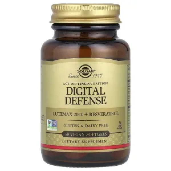 Підтримка здоров'я очей, Digital Defense, Age-Defying Nutrition, Solgar, 30 веганських гелевих капсул