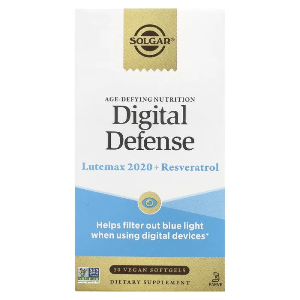 Підтримка здоров'я очей, Digital Defense, Age-Defying Nutrition, Solgar, 30 веганських гелевих капсул