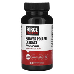 Квітковий пилок 500 мг, Force Factor Flower Pollen Extract, 60 вегетаріанських капсул