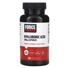 Гіалуронова кислота 200 мг, Hyaluronic Acid Force Factor, 60 вегетаріанських капсул