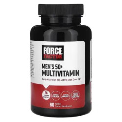Мультивітаміни для чоловіків 50+, Men's 50+ Multivitamin Force Factor, 60 таблеток