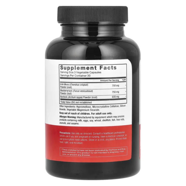 Ірландський морський мох, Irish Sea Moss Complex, Force Factor, комплекс, 2100 мг, 90 рослинних капсул (700 мг на 1 капсулу)