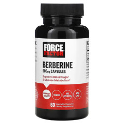 Берберін 500 мг, Force Factor Berberine, 60 веганських капсул