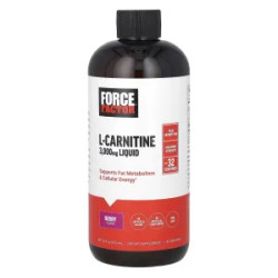 L-карнітин рідкий 3000 мг, L-Carnitine Liquid Force Factor, ягідний, 473 мл