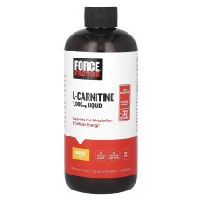 L-карнітин 3000 мг, рідкий, апельсин, L-Carnitine Liquid Force Factor, 473 мл