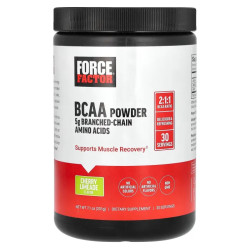 BCAA аминокислоты, Force Factor BCAA Powder, порошок вкус вишневый лаймад, 201 г