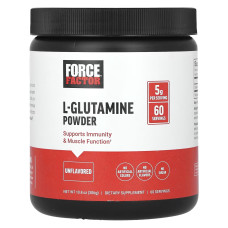 L-глутамін, порошок, без смакових добавок, L-Glutamine Force Factor, 306 г