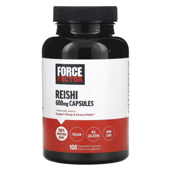 Рейші, Reishi, Force Factor, 600 мг, 100 рослинних капсул