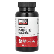 Жіночий пробіотик 50 млрд КУО, Force Factor Women's Probiotic, 60 рослинних капсул (25 млрд КУО в капсулі)
