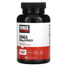 Чага 500 мг, Force Factor Chaga, 120 рослинних капсул