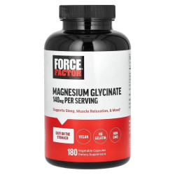 Магній гліцинат 140 мг, Force Factor Magnesium Glycinate, 180 рослинних капсул