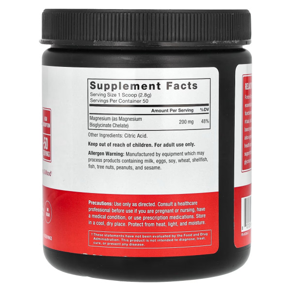 Магній гліцинат, Magnesium Glycinate, Force Factor, у порошку, без добавок, 140 г