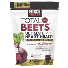 Жувальні таблетки з буряком та коензимом Q10, Force Factor Total Beets With CoQ10, смак чорна вишня 60 шт