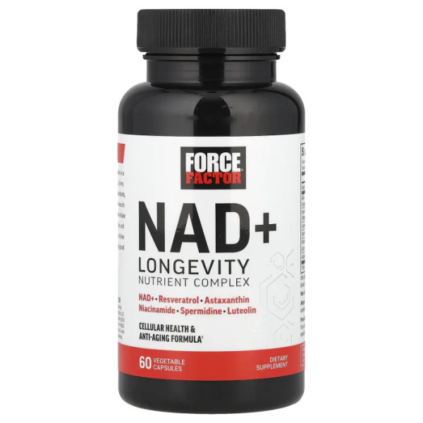 НАД+ (нікотинамідаденіндінуклеотид), NAD+ Longevity Nutrient Complex, Force Factor, комплекс, 60 капсул