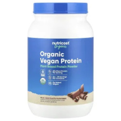 Веганський протеїн органічний, смак молочний шоколад, Nutricost Vegan Protein, 907 г